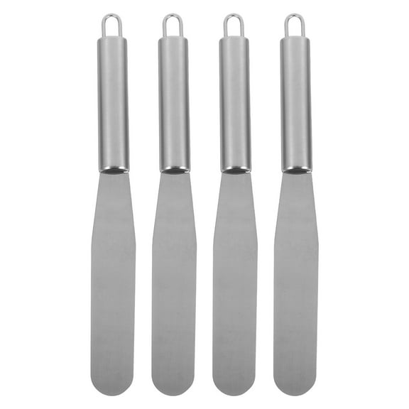 COMPUKAS 4pcs Sourdough Baking Spatula Stainless Steel for Cake Decoration and Dessert Making