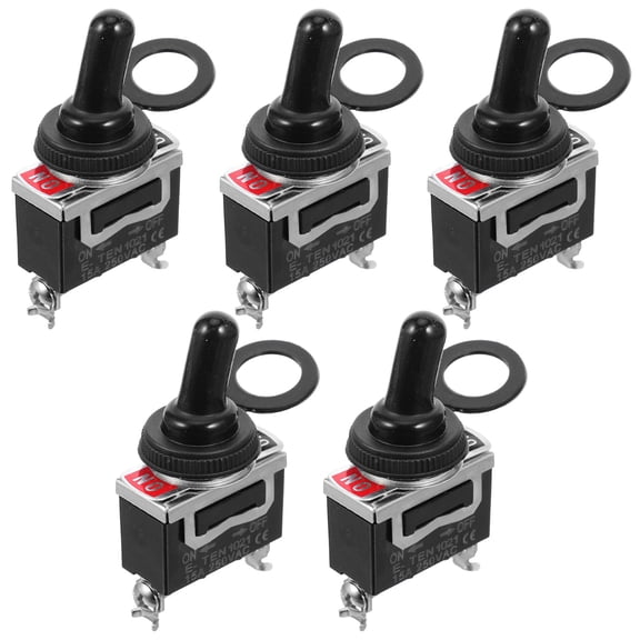 COMPUKAS Durable Rocker Switch Secure Screw Terminal Precise Circuit Control Multi Iron PVC 5Pcs