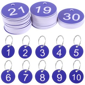 COMPUKAS 50 Sets Round Number Tags Acrylic Number Tags for Marking with Simple Design