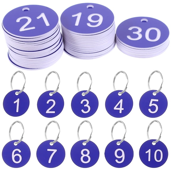COMPUKAS 50 Sets Round Number Tags Acrylic Number Tags for Marking with Simple Design