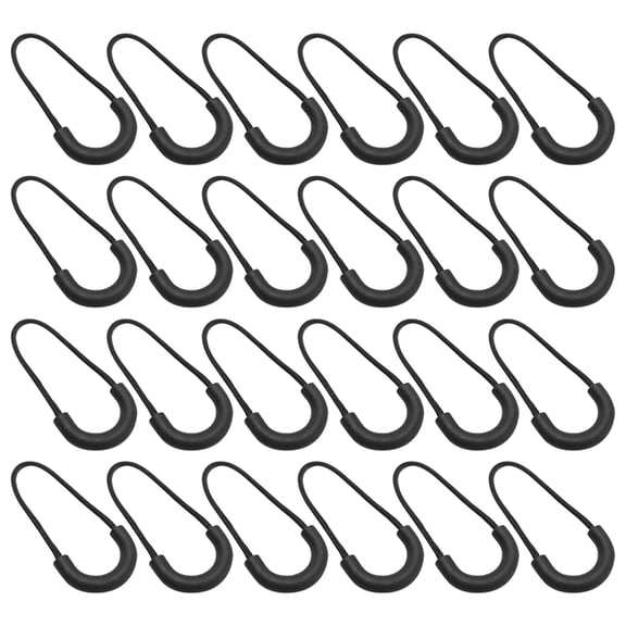 COMPUKAS 50Pcs Durable Black Plastic Zipper Pull Tabs for Luggage Jackets and Storage Bags