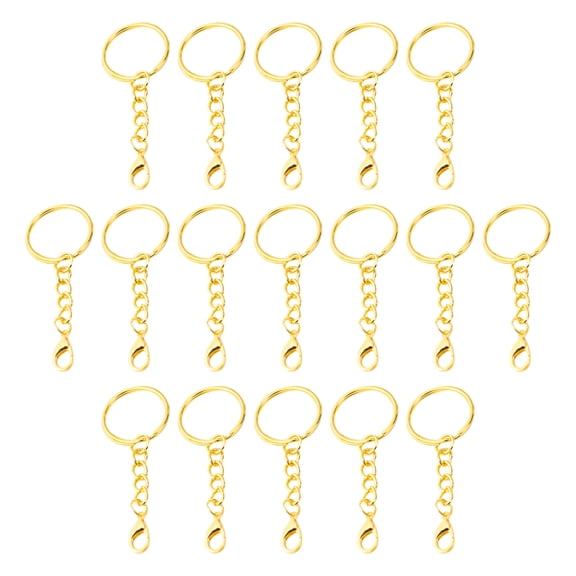 COMPUKAS 50Pcs Keychain Making Lobster Claw Clasp Golden Metal Non-rust for Crafts