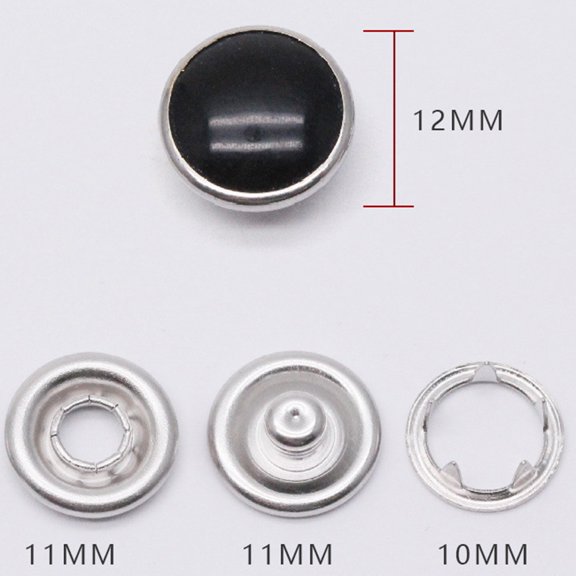 COMPUKAS 50Pcs Sew on Snap Buttons Kit Assorted Color Fasteners for Jeans Jackets and Sewing Crafts