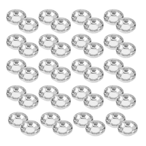 COMPUKAS Decorative Acrylic Plated Silver Upholstery Buttons, Durable and Versatile 50Pcs