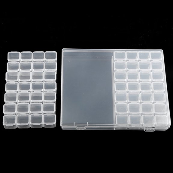 COMPUKAS Storage Beads Organizer Box Display Nail Artists Transparent Plastic 1Pcs