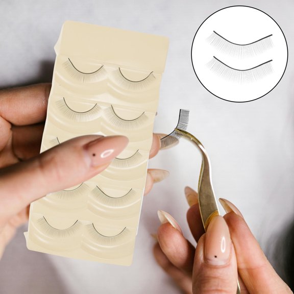 COMPUKAS 5Pairs Compact Practice Lash Strips for Eyelash Extension Practice and Decoration