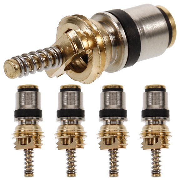 COMPUKAS 5Pcs Automotive Ac Valve Core with Copper Construction for Reliable Car Air Conditioner Repair