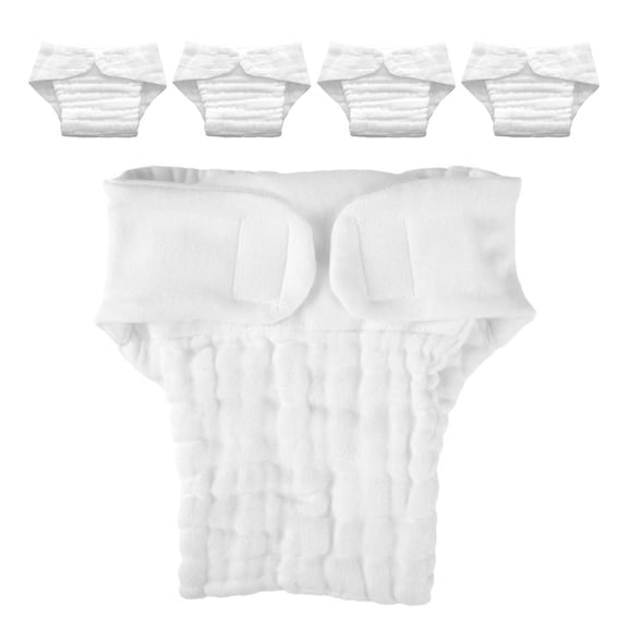 COMPUKAS 5-Pack Baby Reusable Cotton Nappies Soft and Washable for Daily Use by Parents