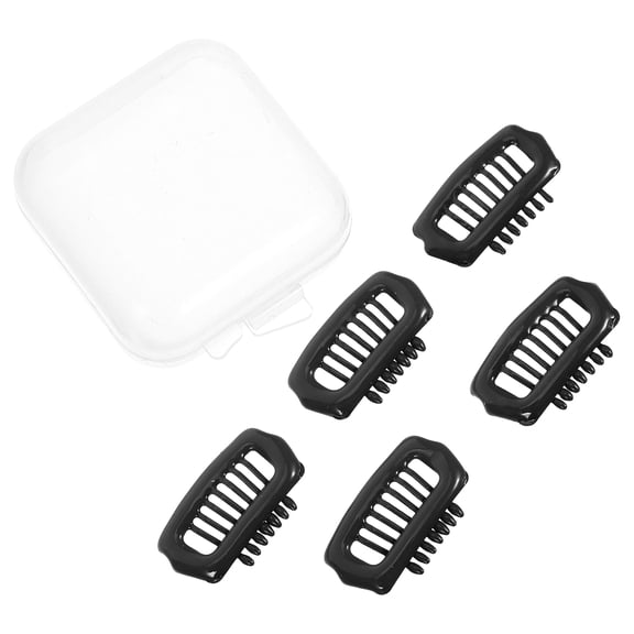 COMPUKAS 5Pcs Black Puppy Hair Clips with Comfortable Silicone Pads and Non-Slip Nose Bridge Clamp