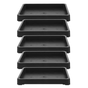 COMPUKAS Set of 5 Rectangular Resin Bonsai Pot Drainage Trays for Indoor Garden Plants and Succulents