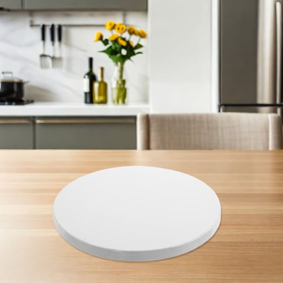 COMPUKAS 5Pcs Disposable White Corrugated Cake Bases for Home and Professional Baking