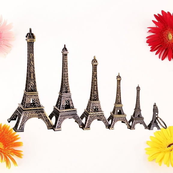 COMPUKAS 5Pcs Eiffel Tower Figurine Statue Metal for Dining Table Decor and Home Decor