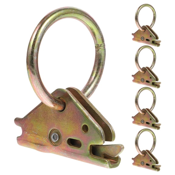 COMPUKAS 5Pcs Golden Steel Tie Down Hooks for Pickup Camper with Rust Resistant Surface Mount