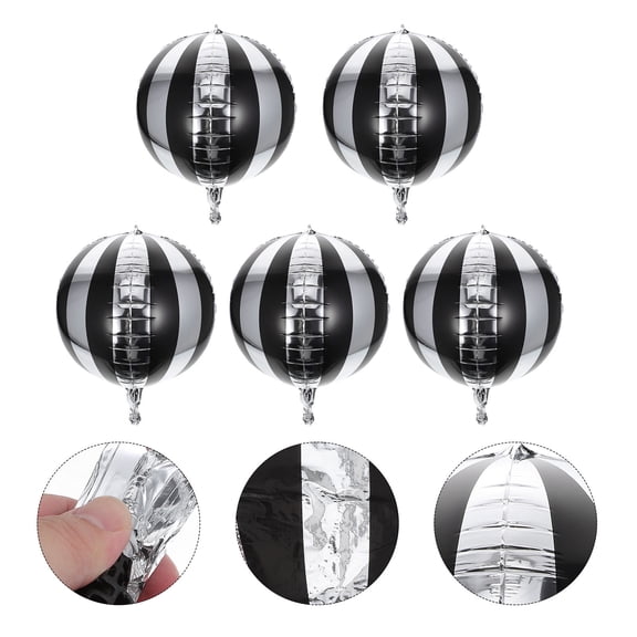COMPUKAS 5Pcs Inflatable Deflatable Round Balloons for Holiday Parties and Carnivals