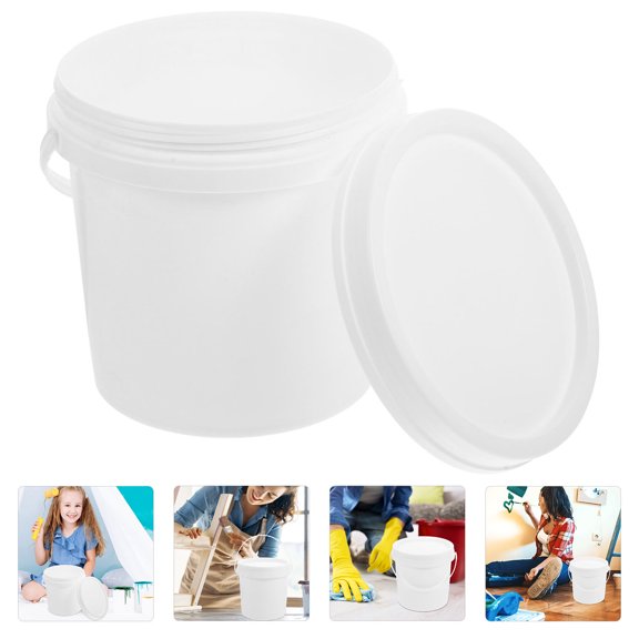 COMPUKAS 5Pcs Plastic Water Bucket with Handle Leak Proof Sealing Bucket for Camping and Home
