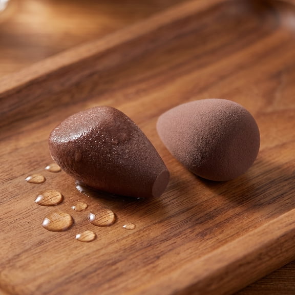 COMPUKAS Dark Brown Makeup Sponge Eggs 5 Pieces for Seamless Blending and Foundation