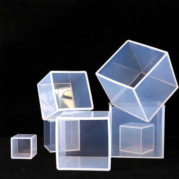 COMPUKAS 5Pcs Square Casting Molds Transparent for Artists and Gift Giving
