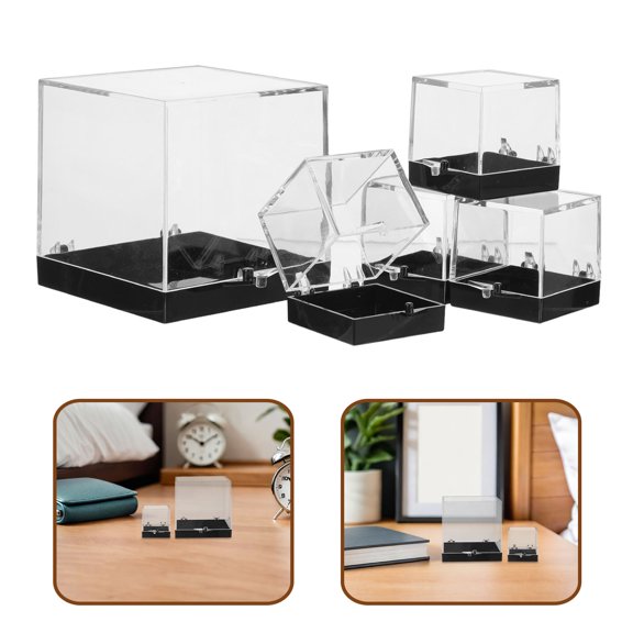 COMPUKAS 5Pcs Stable Square Mineral Collection Boxes for Crystal Stone Display and Sample Storage