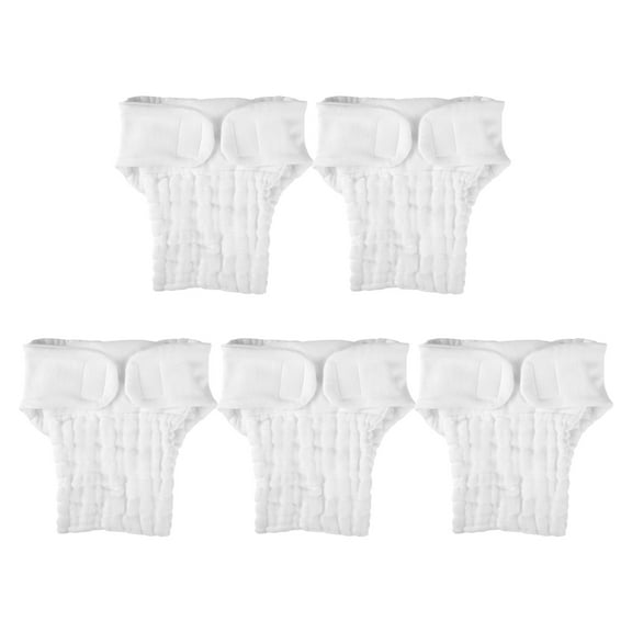 COMPUKAS 5Pcs Toddler Swimming Diapers White Reusable Washable for Daily Wear