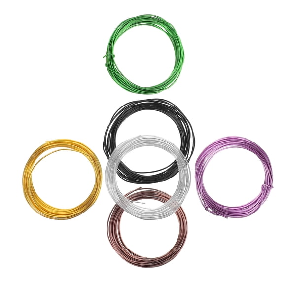 COMPUKAS 6 Rolls Aluminum for Doll Making Wire Gold Bendable Round Metal Wire for DIY Projects