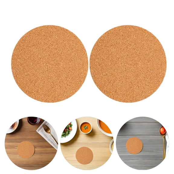 COMPUKAS 60Pcs DIY Self Adhesive Cork Sheets Round Cork Mats for Kitchen Table Heat Protection