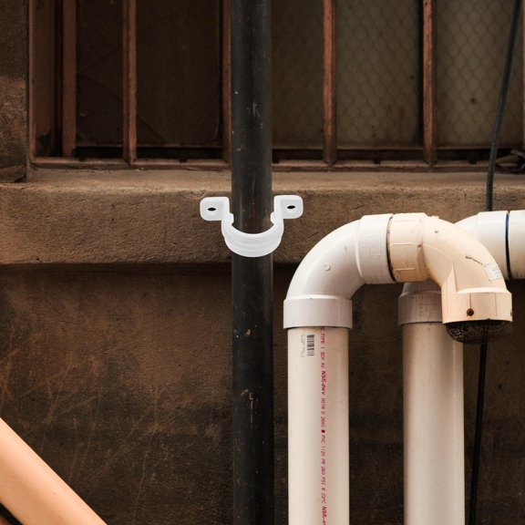 COMPUKAS 60pcs Pipe Clamp Bracket PVC White Professionals Industrial Use