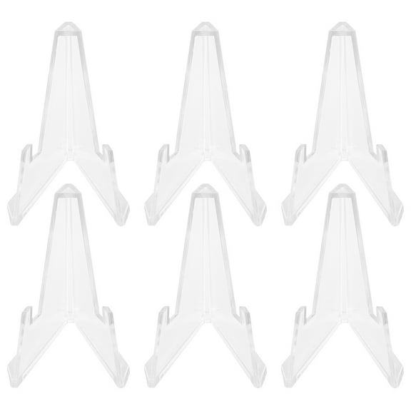 COMPUKAS Transparent Frame Badge Holders Clear Badge Display Stands 6pcs 2.12X2.12X1.73in