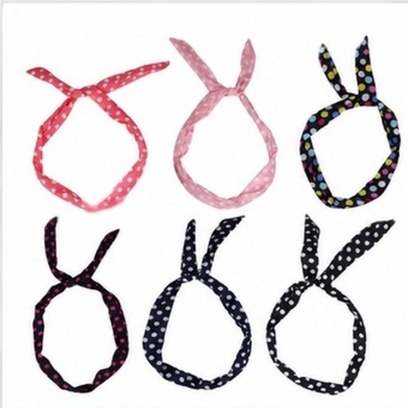 COMPUKAS 6Pcs Assorted Color Wire Head Wrap Headbands with Big Bow Durable Hair Band