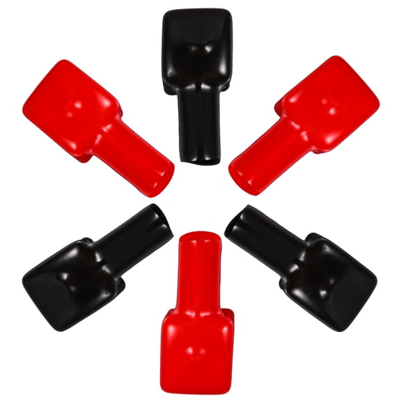 COMPUKAS 6Pcs Battery Terminal Protector Red Black PVC for Households Extend Battery Terminal Life