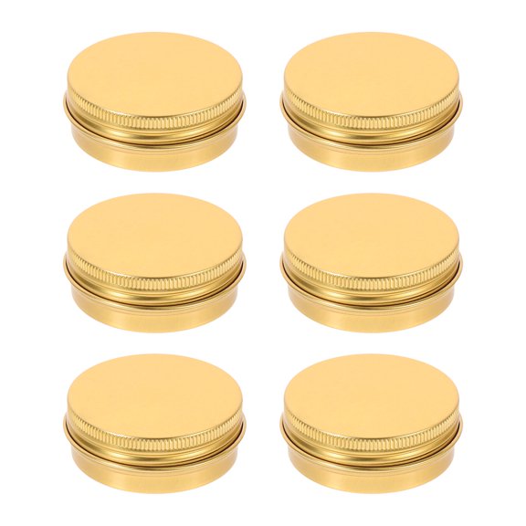 COMPUKAS 6Pcs Cosmetics Box Golden Aluminum Round Design for DIY Projects Women Artists