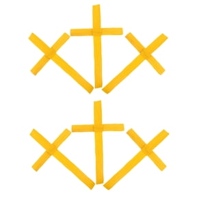 COMPUKAS 6Pcs Yellow Paper Cord Palm Cross for Home and Church Wall Decor