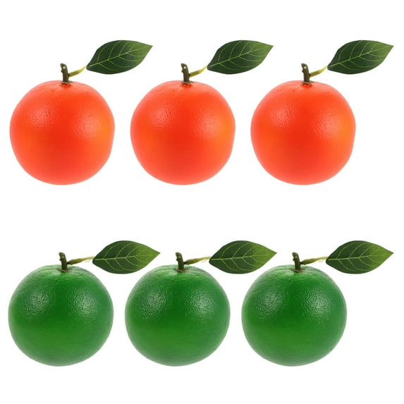 COMPUKAS 6Pcs Lifelike Fruit Decorations Artificial Oranges Foam Props For Kitchen Window Displays Assorted Color