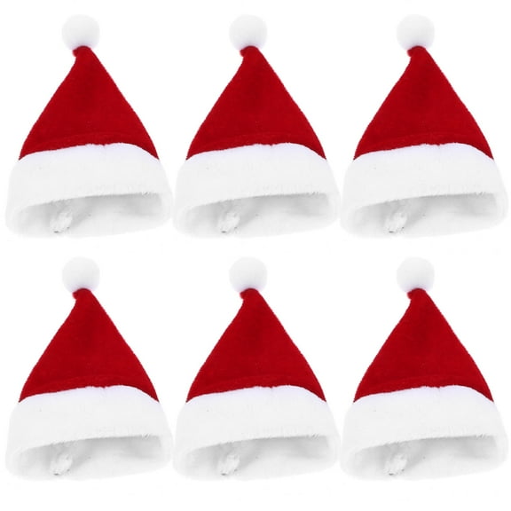 COMPUKAS 6Pcs Mini Hats For Crafts Miniature Hat Red White Multi Cloth Velvet For Children And Party Organizers