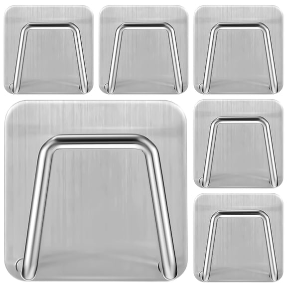 COMPUKAS 6Pcs Minimalist Design Sponge Racks for Kitchen Sink U Shaped Silver 1.89X1.89X1.34inches
