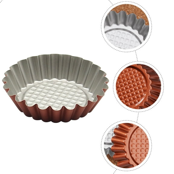 COMPUKAS 6Pcs Pie Pans Mini Tart Molds for Baking Non Stick Coating Carbon Steel Even Heating