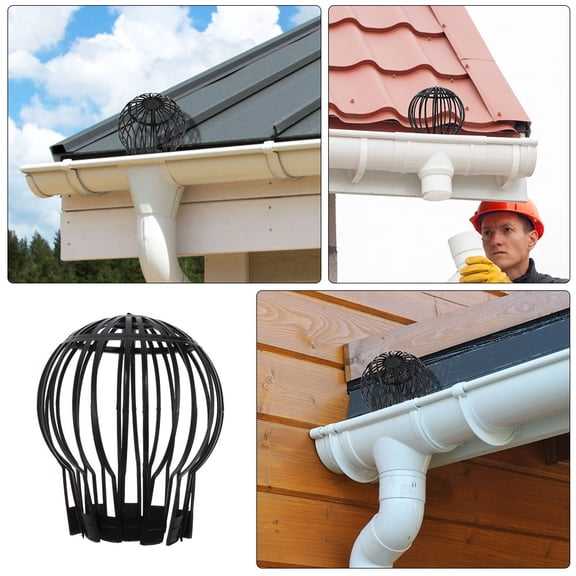 COMPUKAS 6Pcs Plastic Gutter Leaf Filter Black Mesh Screen for Outdoor Drain and Gutter Protection