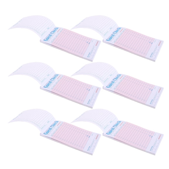 COMPUKAS 6Pcs Red Waiter Order Pads Restaurant Server Books for Backup and Efficient Order Management