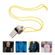 COMPUKAS 6Pcs Outdoor Metal Safety Whistles with Lanyards Loud Referee and Survival Whistles