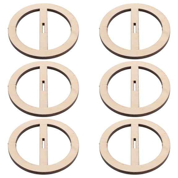 COMPUKAS 6Pcs Universal Wooden Wick Holders for Candle Making Khaki Wick Placement Tool