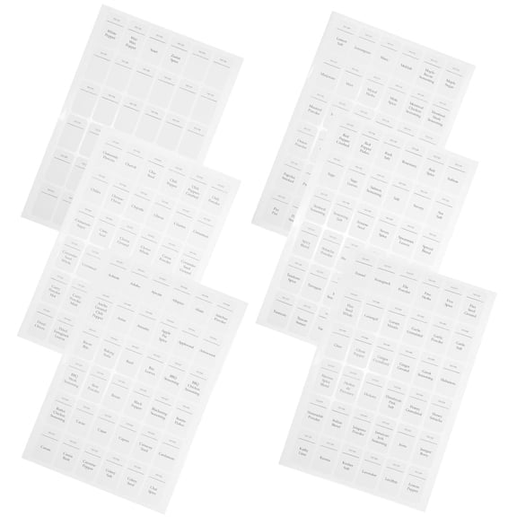 COMPUKAS 6 Sheets and Oil Resistant Spice Jar Label Stickers for Kitchen Organization and Decoration