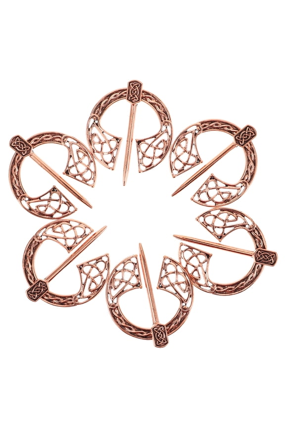 6pcs Brooches for Clothing - Vintage Golden Viking Brooch for Men Suit and Women's Costume