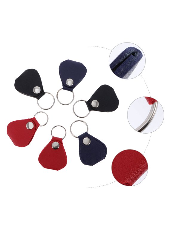 6-Pack Guitar Picks with Alloy Keychain Holder, Plectrum Storage for Guitar Accessories and Musicians