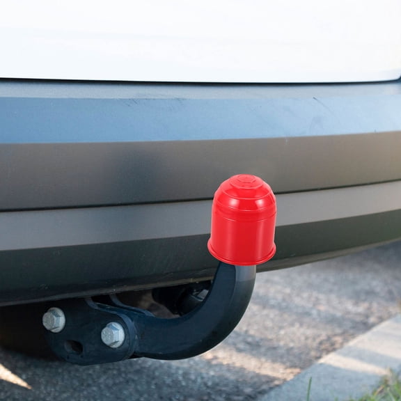 COMPUKAS 6-Pack Red Plastic Trailer Hitch Covers Rust Resistant Tow Caps for RV, Truck, and Trailer