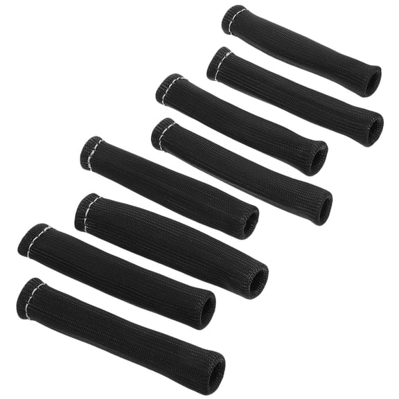COMPUKAS 8Pcs Black Spark Plug Heat Shield Sleeve Elastic Fiber Protectors for Car Spark Plug Boots