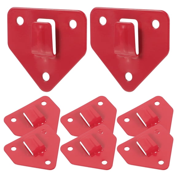 COMPUKAS Wall Hook Red Metal Bracket Triangular Mount 8 Pieces