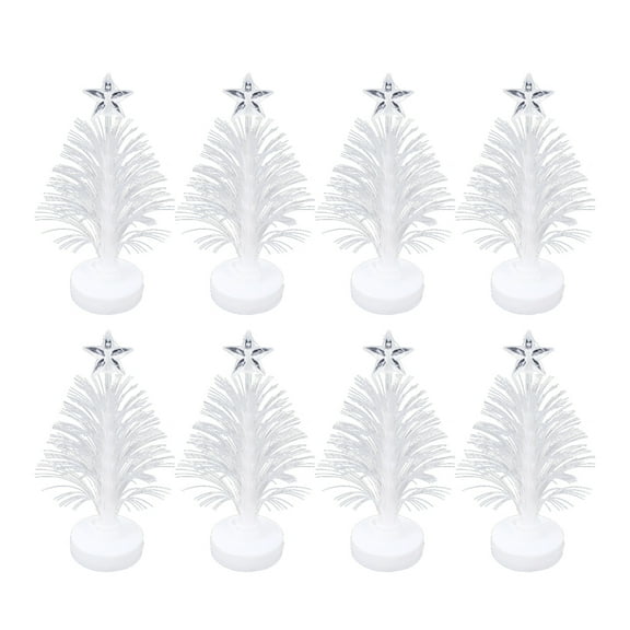 COMPUKAS 8Pcs Led Night Light Fiber Optic Christmas Tree for Home Decoration