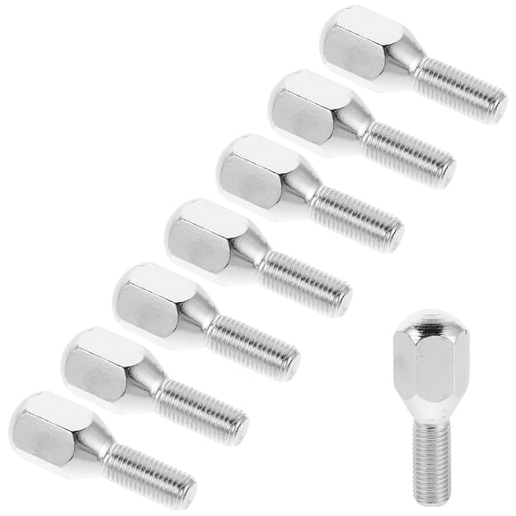 COMPUKAS 8Pcs Plated Silver Lug Bolts for Car Wheels Stainless Steel Durable Wheel Hub Screws for Atv Sand Vehicles