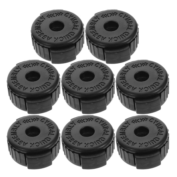 COMPUKAS Drum Cymbal Cap Quick Release Black Plastic Secure Locking Universal 8Pcs