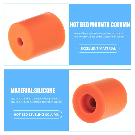 COMPUKAS 8Pcs Shock Absorption Silicone Leveler for 3D Printer Accessory 1.8x0.6in