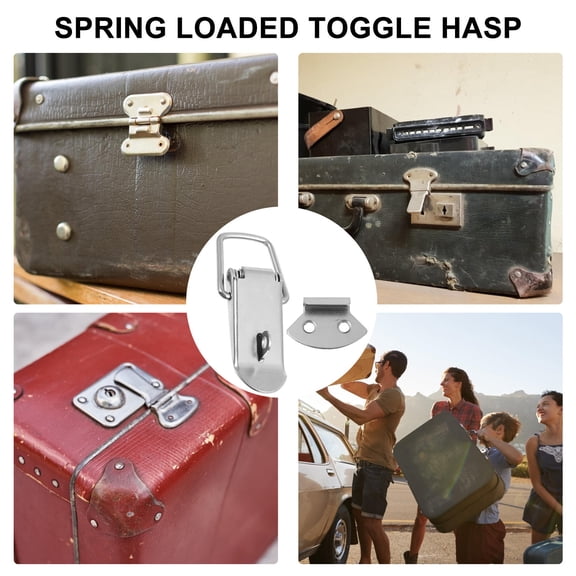COMPUKAS 8 Sets Stainless Steel Spring Loaded Toggle Latches for Boxes and Cases, Easy to Install Hardware